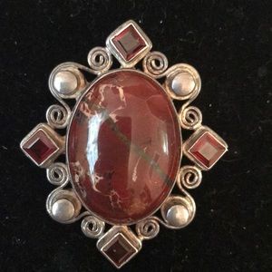 Garnet stone and silver